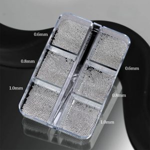 Nail Art Caviar Beads 6 Grid - Silver