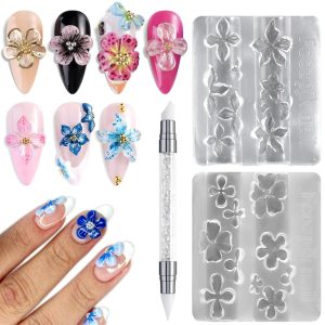 Nail Silicone Molds - 2 Sets Flowers & Silicone Pen